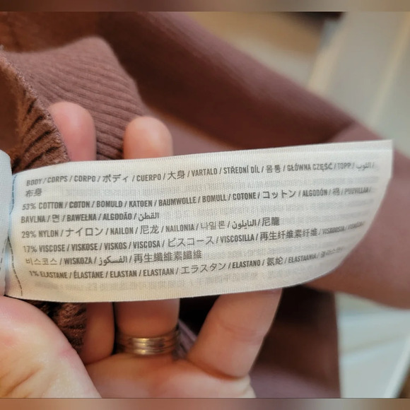 Abercrombie & Fitch Ribbed Knit Long Sleeve Semi Backless Midi Dress - Picture 8 of 9